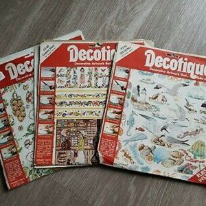 Vtg Decotiques Transfer Art Rub Decals Lot of 3 Sea, Country House, Vegetable